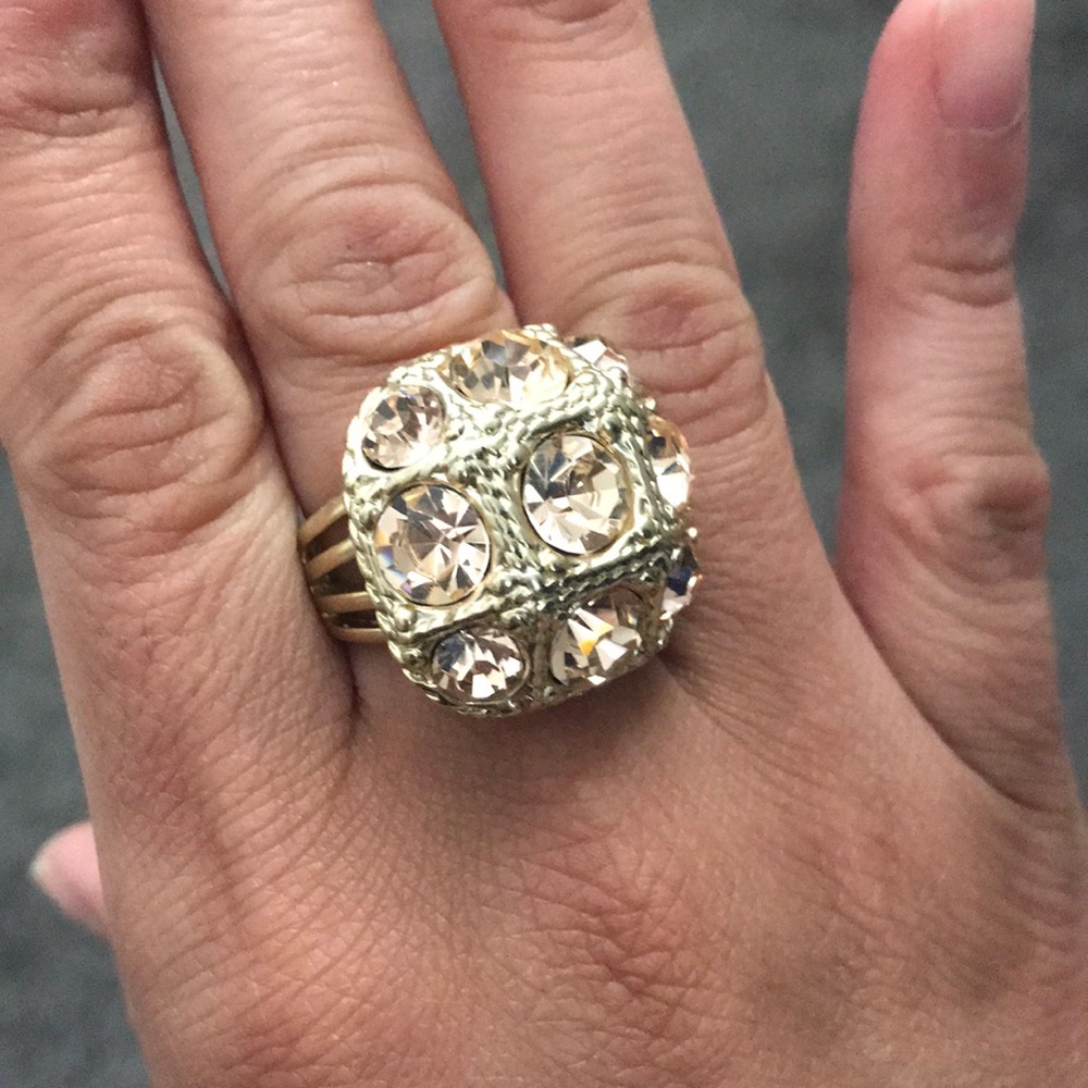 Express Gold and Pink Bling Ring